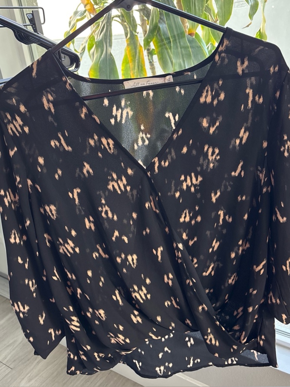 Black and Tan Leopard Print Blouse